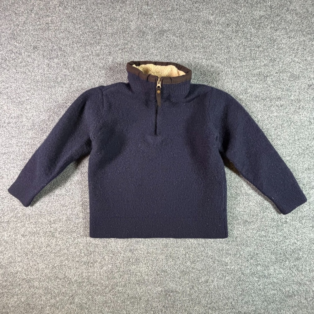 Orvis Women Blue Merino Wool Fleece Jacket L Hiking Gorpcore 1/4 Zip Performance